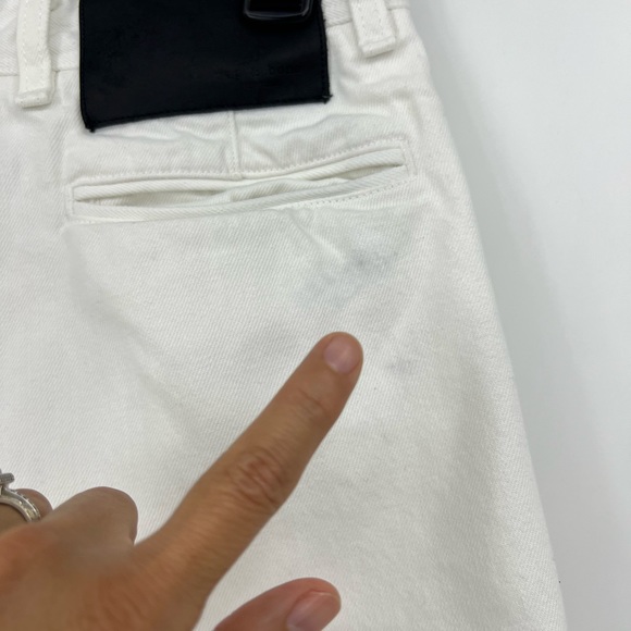 Rag & Bone Branson Snap-Front Twill Shorts White Mid-Rise - Picture 4 of 4